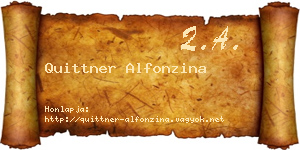 Quittner Alfonzina névjegykártya